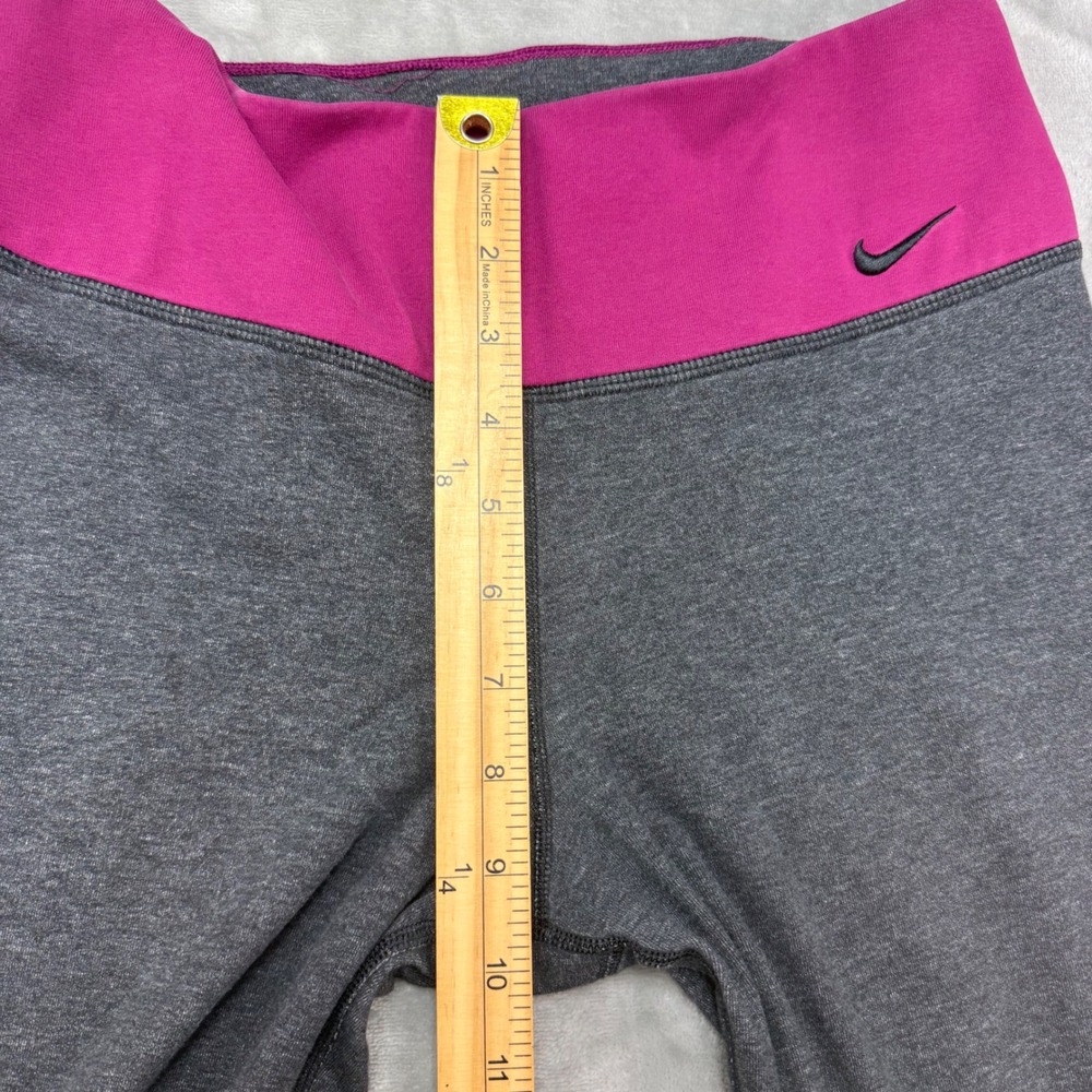 Nike Dri Fit Workout Yoga Pants Gray Pink Womens Size M - Picture 7 of 10